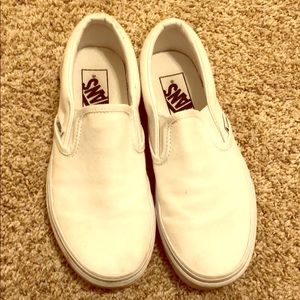 white slip on vans
